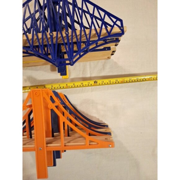 Wooden Railroad Train Bridge Lot Suspension Riser Blocks READ Thomas Compatible - Picture 8 of 11